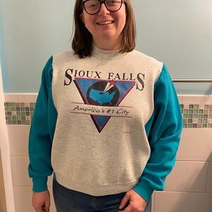 Sioux Falls South Dakota Colorblock Sweatshirt Rework
